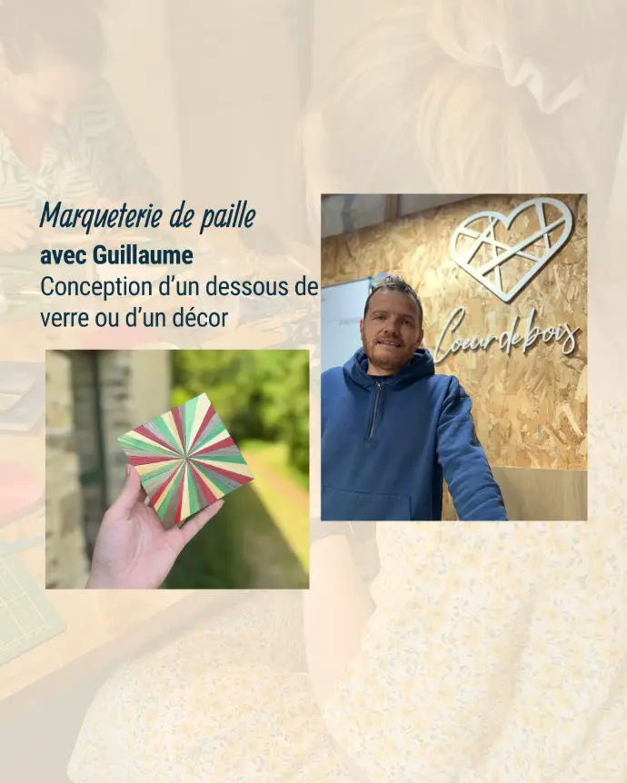 Marqueterie de paille artisanat retraite créative