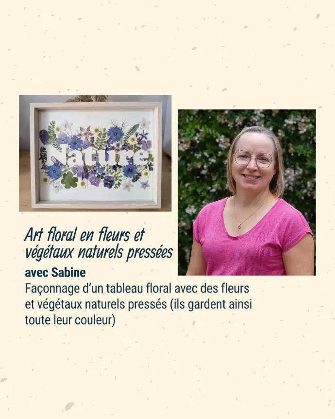 Atelier créatif art floral - tableau herbier